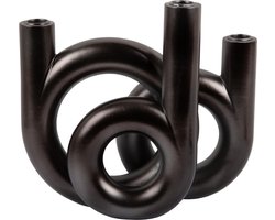 Present Time Kandelaar Rings Medium - Grijs - 18x12x20cm - Scandinavisch