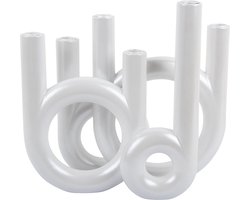 Present Time Kandelaar Rings - Wit - 35x13.5x32.5cm - Scandinavisch