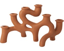 Present Time Kandelaar Swirls - Oranje - 20x14,5x35cm - Scandinavisch,Modern