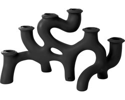 Present Time Kandelaar Swirls - Zwart - 20x14,5x35cm - Scandinavisch,Modern