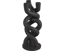 Present Time Kandelaar Twisted - Zwart - 13x31,4x13 cm - Modern,Scandinavisch