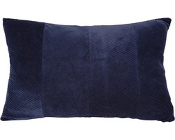 Present Time Kussen Ribbed - Velvet Donkerblauw - 45x60cm - Scandinavisch