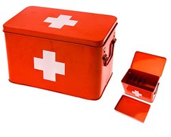Present Time Medicijnkist - Large - Metaal Rood - 31,5x19x21cm - Scandinavisch