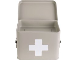 Present Time Medicijnkist - Medium - Metaal Mat Warm Grijs - 21,5x15,5x16cm - Scandinavisch