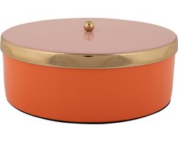 Present Time - Opbergbox Double Funky Large - Bright orange & soft pink