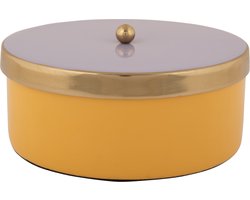 Present Time - Opbergbox Double Funky Medium - Bright yellow & soft purple