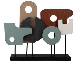Present Time Ornament Abstract Art - Multicolor - 36x10x44.5cm - Scandinavisch - MDF