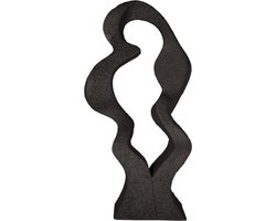Present Time Ornament Abstract Art Wave -Zwart - 23x14,5x40cm - Modern
