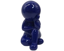 Present Time Ornament Amigo Dreaming Medium - Kobaltblauw - 14.8x11.2x20cm - Modern - Kunststof