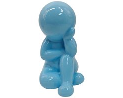 Present Time Ornament Amigo Dreaming Medium - Zachtblauw - 14.8x11.2x20cm - Modern - Kunststof