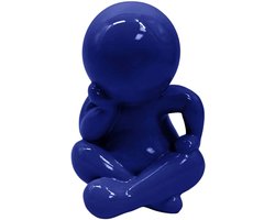 Present Time Ornament Amigo Sitting Large - Kobaltblauw - 24x21x34.8cm - Modern - Kunststof