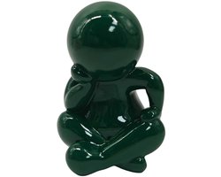 Present Time Ornament Amigo Sitting Medium - Groen - 11.3x10.2x16.3cm - Modern - Kunststof