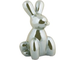 Present Time Ornament Balloon Bunny Groot - Groen - 12.7x11.5x20cm - Scandinavisch - Keramiek