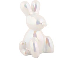 Present Time Ornament Balloon Bunny - Wit - 10x9x15cm - Scandinavisch
