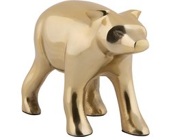 Present Time Ornament Bear - Goud - 15x7x10.5cm - Scandinavisch - Aluminium