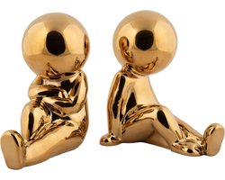 Present Time Ornament Joey - Goud - 17.3x10.9x17.2cm - Scandinavisch - Keramiek