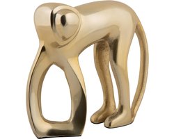 Present Time Ornament Monkey - Goud - 17x5x15cm - Scandinavisch - Aluminium