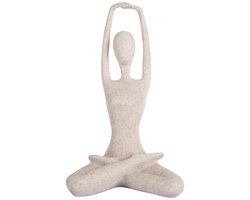 Present Time Ornament Stretched Lotus - Grijs - 14.5x12x23.5cm - Modern - Kunststof