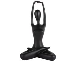 Present Time Ornament Stretched Lotus - Zwart - 14.5x12x23.5cm - Modern