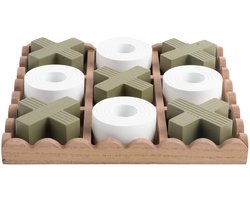 Present Time Ornament Tic Tac Toe - Groen - 18.5x18.5x5cm - Modern - MDF