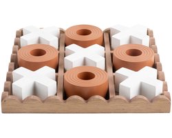 Present Time Ornament Tic Tac Toe - Oranje - 18.5x18.5x5cm - Modern - MDF - Moederdag - Moederdag cadeautje - Moederdag cadeau voor mama