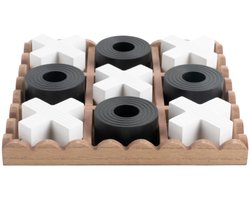 Present Time Ornament Tic Tac Toe - Zwart - 18.5x18.5x5cm - Modern - MDF - Moederdag - Moederdag cadeautje - Moederdag cadeau voor mama