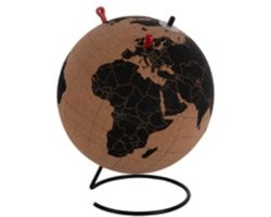 Present Time Ornament World Globe Large - Zwart - Ø20cm - Modern