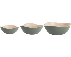 Present Time Schaal Bowl Set Puro Organic - Groen - Ø28cm - Bamboe - Modern - Woonkamer - Pasen - Paasdecoratie - Schaal voor Pasen