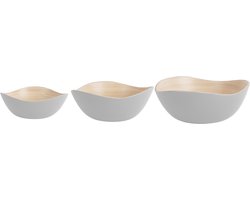 Present Time Schaal Bowl Set Puro Organic - Wit - Ø28cm - Bamboe - Modern - Woonkamer - Pasen - Paasdecoratie - Schaal voor Pasen
