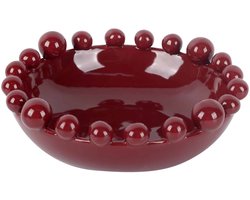 Present Time Schaal Cadiz Dotty - Bordeauxrood - 21.7x21.7x7.2cm - Keramiek - Scandinavisch - Woonkamer