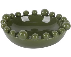 Present Time Schaal Cadiz Dotty - Groen - 21.7x21.7x7.2cm - Keramiek - Scandinavisch - Woonkamer