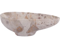 Present Time Schaal Organic - Bruin - 20x12.5x6.5cm - Marmer - Scandinavisch - Woonkamer - Moederdag - Moederdag cadeautje - Moederdag cadeau voor mama