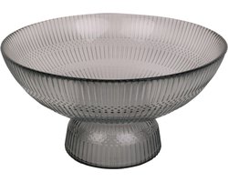 Present Time Schaal Posh - Large - Glas Zwart - Ø25x13cm - Modern