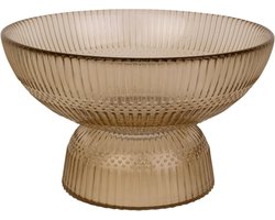 Present Time Schaal Posh - Medium - Glas Zandbruin - Ø20x12cm - Modern