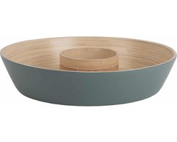 Present Time Schaal Puro Chip & Dip - Groen - Ø30cm - Bamboe - Scandinavisch - Woonkamer