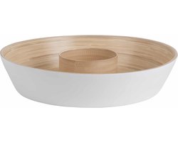 Present Time Schaal Puro Chip & Dip - Wit - Ø30cm - Bamboe - Scandinavisch - Woonkamer