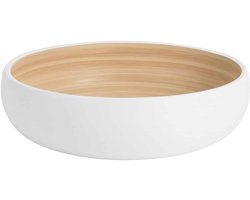 Present Time Schaal Puro Sphere - Wit - Ø30cm - Bamboe - Scandinavisch - Woonkamer - Kerstcadeau - Cadeau voor hem - Cadeau voor haar - Kerstdecoratie