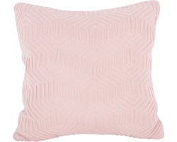 Present Time Sierkussen Honeycomb - Roze - 45x45x15cm - Modern - Katoen