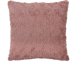 Present Time Sierkussen Tierno Furry - Roze - 45x45x15cm - Scandinavisch - Polyester
