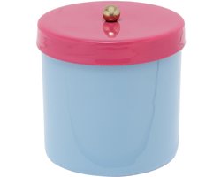 Present Time - Storage Jar Double Funky Small - Soft blue & bright pink