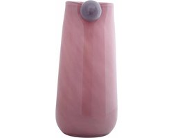 Present Time Vaas Bolita Large - Roze - Ø16cm - Glas - Scandinavisch - Bloemenvaas - Woondecoratie - Decoratieve vaas voor woonkamer of slaapkamer