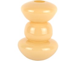 Present Time Vaas Bubbles - Geel - 18x18x25cm - Glas - Modern - Bloemenvaas - Woondecoratie - Decoratieve vaas voor woonkamer of slaapkamer