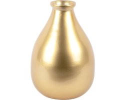 Present Time Vaas Decente - Goud - Ø20cm - Bamboe - Modern - Bloemenvaas - Woondecoratie - Decoratieve vaas voor woonkamer of slaapkamer