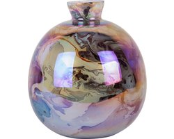 Present Time Vaas Melange Bottle - Bruin - Ø23cm - Glas - Scandinavisch - Bloemenvaas - Woondecoratie - Decoratieve vaas voor woonkamer of slaapkamer