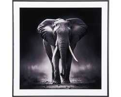 Present Time Wanddecoratie Elephant - Zwart - 2x50x50cm - Modern