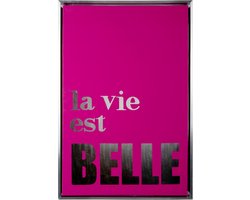 Present Time Wanddecoratie La Vie Est Belle Medium - Roze - 60x3.2x40cm - Scandinavisch
