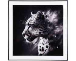 Present Time Wanddecoratie Leopard - Zwart - 2x50x50cm - Modern