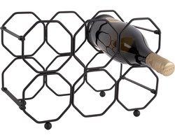 Present Time Wijnrek Honeycomb - IJzer Zwart, opvouwbaar - 31x16,5x22cm - Scandinavisch