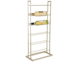 Present Time Wijnrek Single Floor - Goud geschilderd - 38x20x84.5cm - IJzer - Voor aan de Muur - 6 Flessen - Scandinavisch
