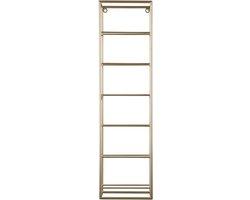Present Time Wijnrek Single - Goud - 18x11.5x66cm - IJzer - Voor aan de Muur - 6 Flessen - Modern - Vaderdag - Vaderdagcadeau - Vaderdag cadeautje voor hem